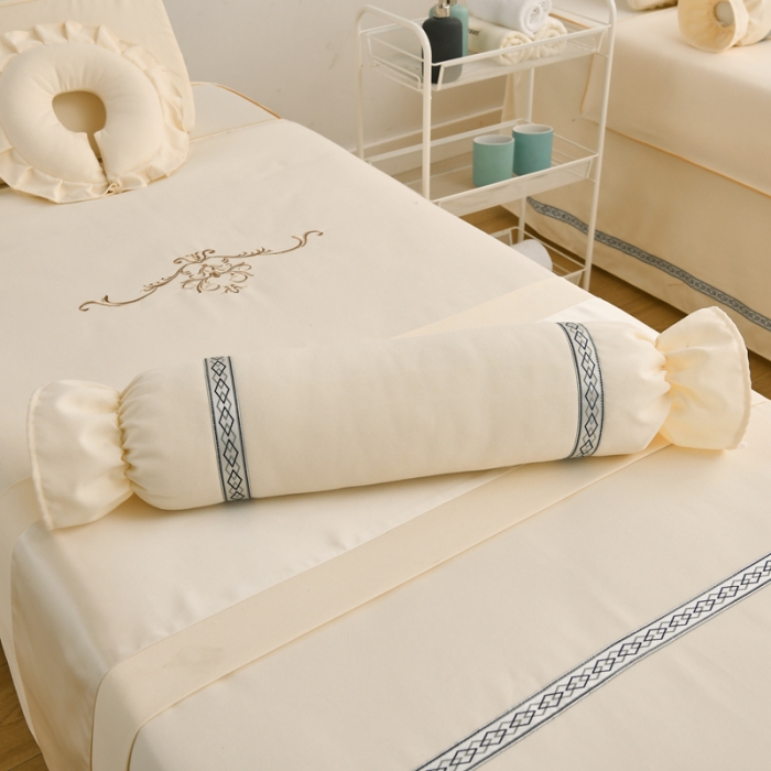 91家纺网 家纺一手货源 找家纺 莉人坊 2023彩棉麻美容床罩四件套批发 伊丽米黄