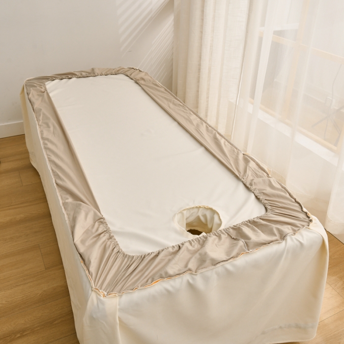 91家纺网 家纺一手货源 找家纺 莉人坊 2023彩棉麻美容床罩四件套批发 伊丽米黄