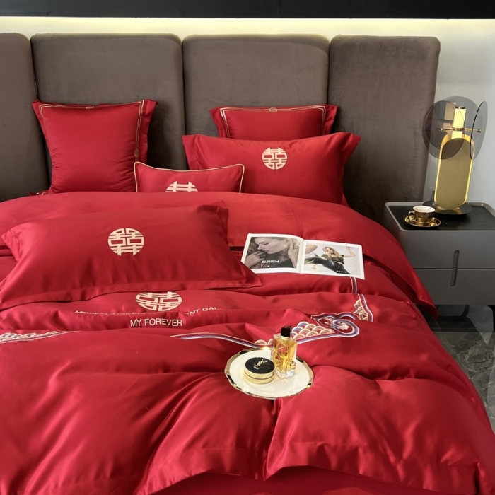 91家纺网 家纺一手货源 找家纺 优悦 2022新款亲肤澳棉（140克聚酯纤维）婚庆系列 百年好合