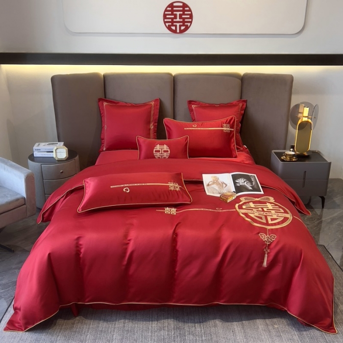 91家纺网 家纺一手货源 找家纺 优悦 2022新款亲肤澳棉（140克聚酯纤维）婚庆系列 喜结良缘