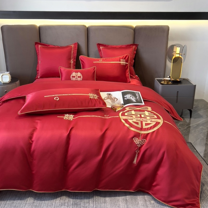 91家纺网 家纺一手货源 找家纺 优悦 2022新款亲肤澳棉（140克聚酯纤维）婚庆系列 喜结良缘