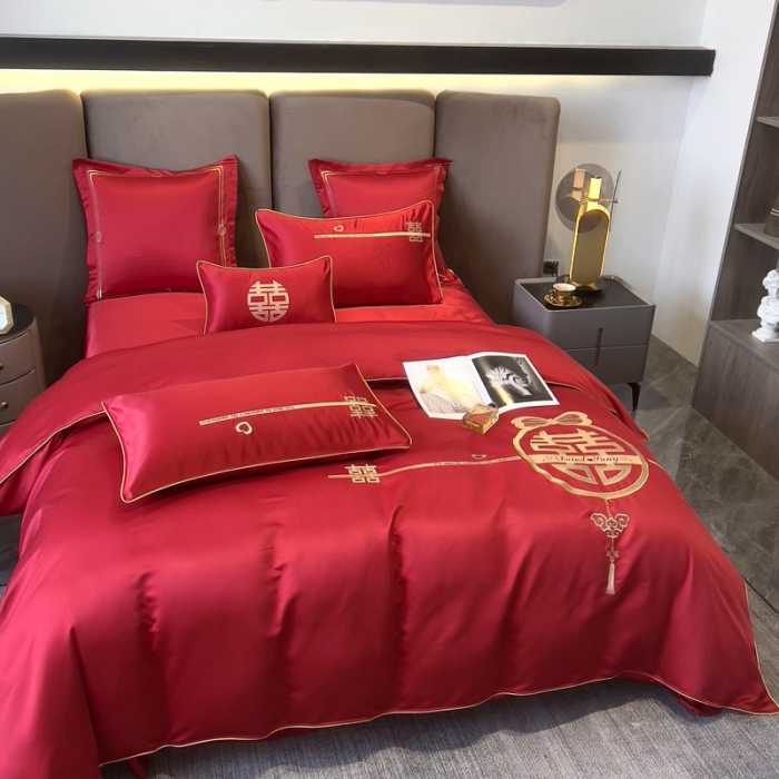 91家纺网 家纺一手货源 找家纺 优悦 2022新款亲肤澳棉（140克聚酯纤维）婚庆系列 喜结良缘