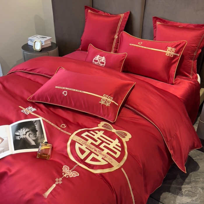 91家纺网 家纺一手货源 找家纺 优悦 2022新款亲肤澳棉（140克聚酯纤维）婚庆系列 喜结良缘