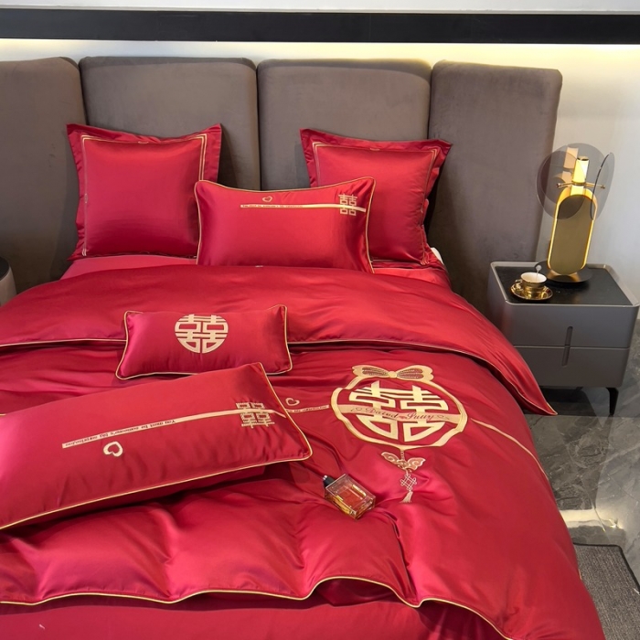 91家纺网 家纺一手货源 找家纺 优悦 2022新款亲肤澳棉（140克聚酯纤维）婚庆系列 喜结良缘