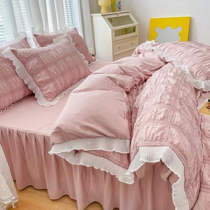 91家纺网 家纺一手货源 找家纺 （总）金米诺 2022新款泡泡纱格子四件套