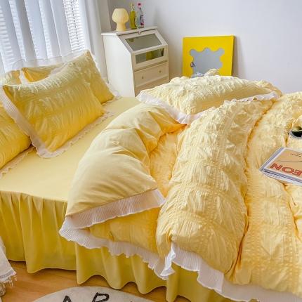 91家纺网 家纺一手货源 找家纺 （总）金米诺 2022新款泡泡纱格子四件套