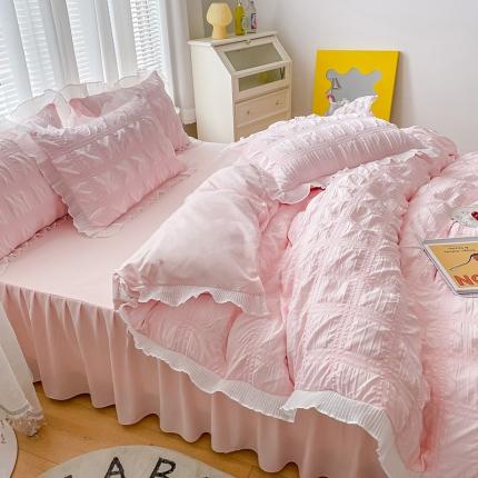 91家纺网 家纺一手货源 找家纺 （总）金米诺 2022新款泡泡纱格子四件套