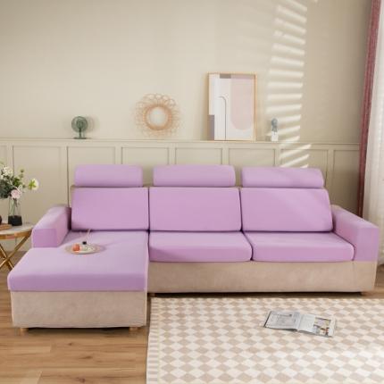 纤品绘 2022夏季清凉沙发垫套可拆洗靠背枕坐垫扶手套 夏凉-浅紫