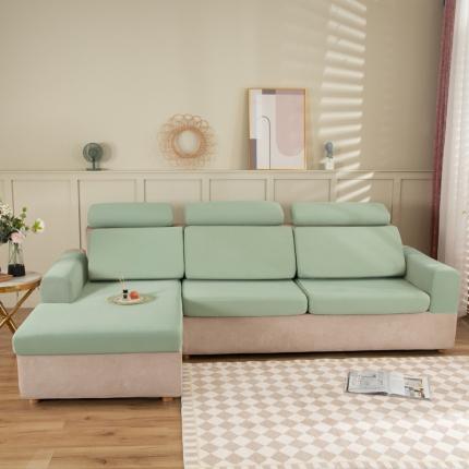 纤品绘 2022夏季清凉沙发垫套可拆洗靠背枕坐垫扶手套 夏凉-新绿