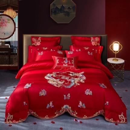 91家纺网 家纺一手货源 找家纺 汇总高大尚 2022新款长绒棉AB版系列婚庆多件套