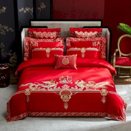 91家纺网 家纺一手货源 找家纺 汇总高大尚 2022新款长绒棉AB版系列婚庆多件套