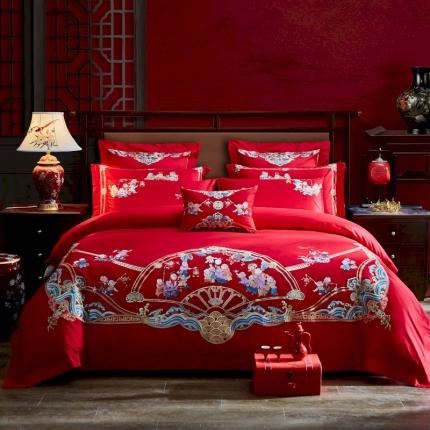 91家纺网 家纺一手货源 找家纺 汇总高大尚 2022新款长绒棉AB版系列婚庆多件套