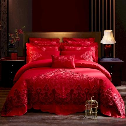 91家纺网 家纺一手货源 找家纺 汇总高大尚 2022新款长绒棉AB版系列婚庆多件套