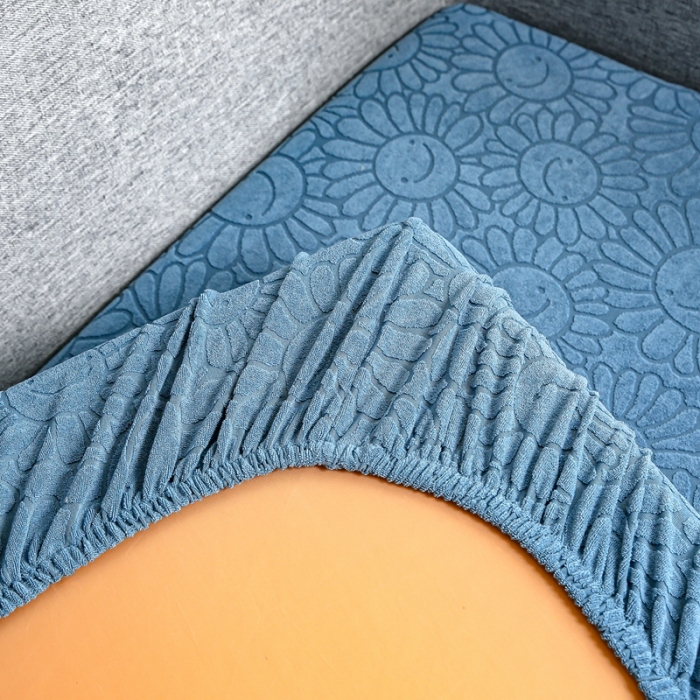 91家纺网 家纺一手货源 找家纺 千彤沙发垫 2022新款提花太阳花系列沙发套 水蓝