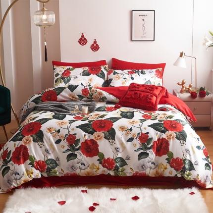 用心 2022新款爆款家居数码印花四件套 浪漫满屋