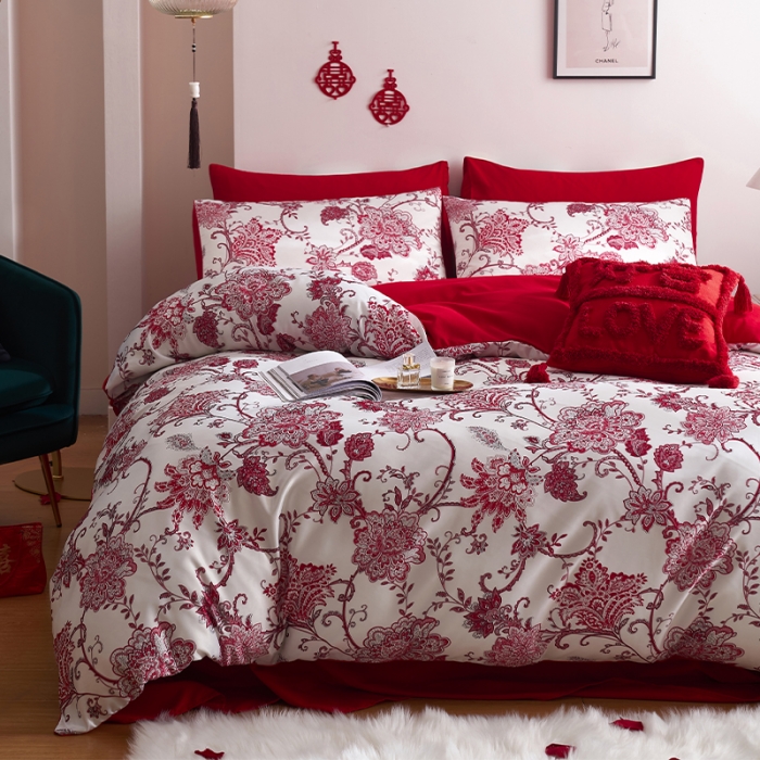 91家纺网 家纺一手货源 找家纺 用心 2022新款爆款家居数码印花四件套 爱丽丝