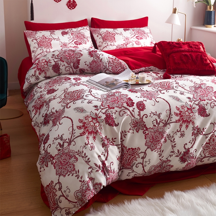 91家纺网 家纺一手货源 找家纺 用心 2022新款爆款家居数码印花四件套 爱丽丝