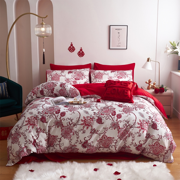 91家纺网 家纺一手货源 找家纺 用心 2022新款爆款家居数码印花四件套 爱丽丝