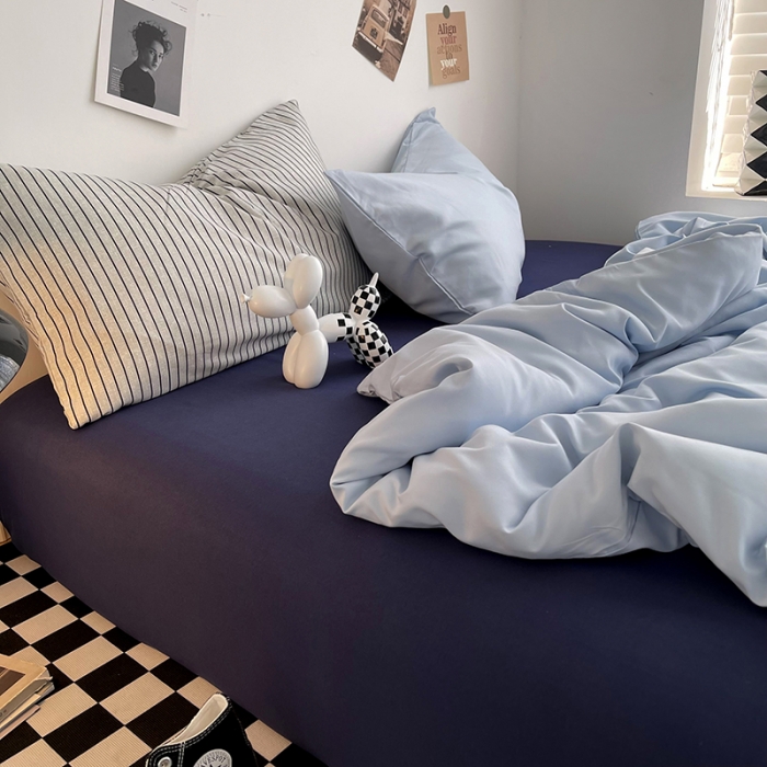 91家纺网 家纺一手货源 找家纺 总曼谷家纺 新款ins风双拼小红书同款混搭床上四件套