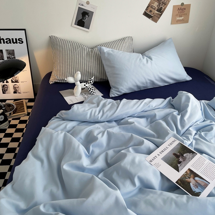 91家纺网 家纺一手货源 找家纺 总曼谷家纺 新款ins风双拼小红书同款混搭床上四件套