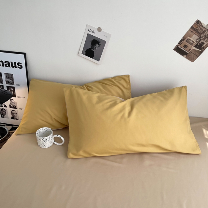 91家纺网 家纺一手货源 找家纺 曼谷家纺 新款ins风双拼小红书同款混搭床上四件套 双拼-炭烤起司