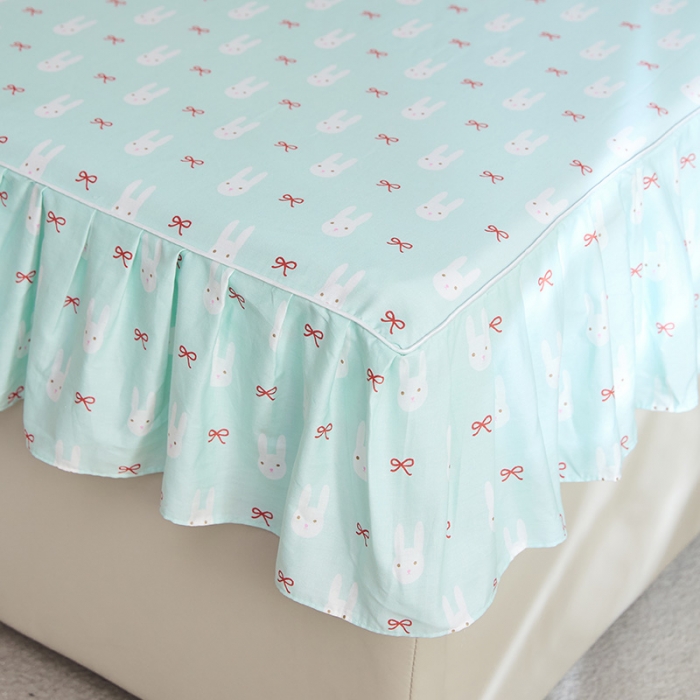 91家纺网 家纺一手货源 找家纺 铭动家纺 2023新款纯棉单层花边床笠 童心