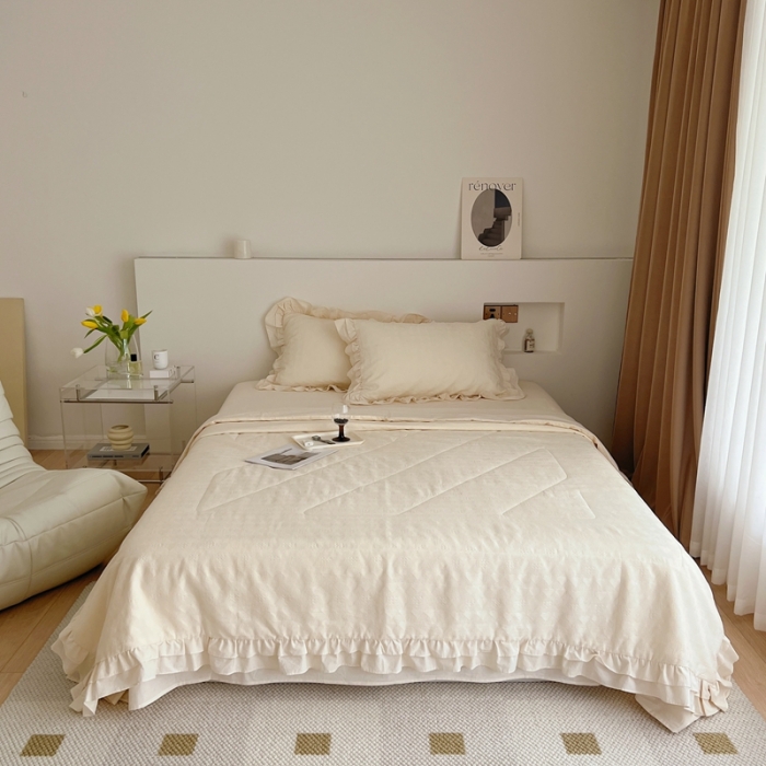 91家纺网 家纺一手货源 找家纺 （总）昔可 2022新款60支水洗棉华夫格夏被