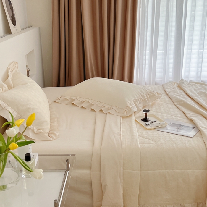 91家纺网 家纺一手货源 找家纺 （总）昔可 2022新款60支水洗棉华夫格夏被