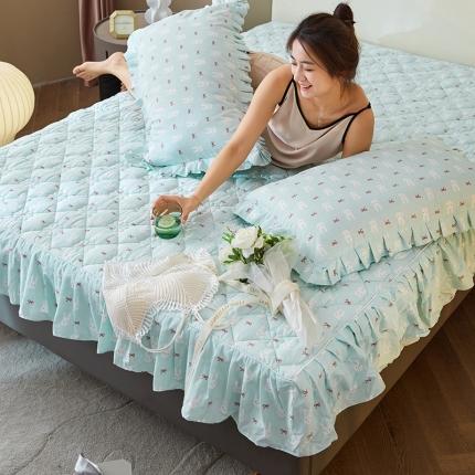 铭动家纺 2023新款大豆双层夹棉花边床笠 大豆夹棉-童心