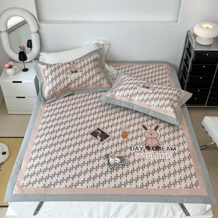 91家纺网 家纺一手货源 找家纺 （总）昔可 2022新款大版数码水洗冰沐丝凉席