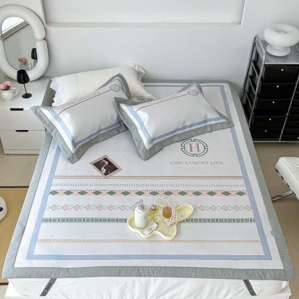 91家纺网 家纺一手货源 找家纺 （总）昔可 2022新款大版数码水洗冰沐丝凉席