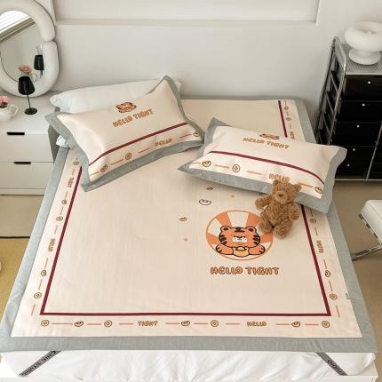 91家纺网 家纺一手货源 找家纺 昔可 2022新款大版数码水洗冰沐丝凉席 虎年旺旺