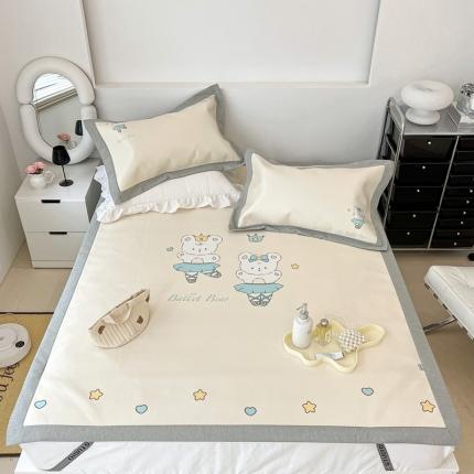 91家纺网 家纺一手货源 找家纺 昔可 2022新款大版数码水洗冰沐丝凉席 跳舞熊