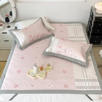 91家纺网 家纺一手货源 找家纺 昔可 2022新款大版数码水洗冰沐丝凉席 香气粉