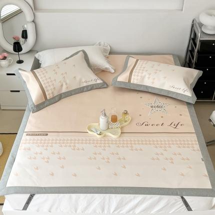 91家纺网 家纺一手货源 找家纺 昔可 2022新款大版数码水洗冰沐丝凉席 星光闪闪米