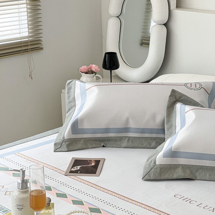 91家纺网 家纺一手货源 找家纺 昔可 2022新款大版数码水洗冰沐丝凉席 海派夏日