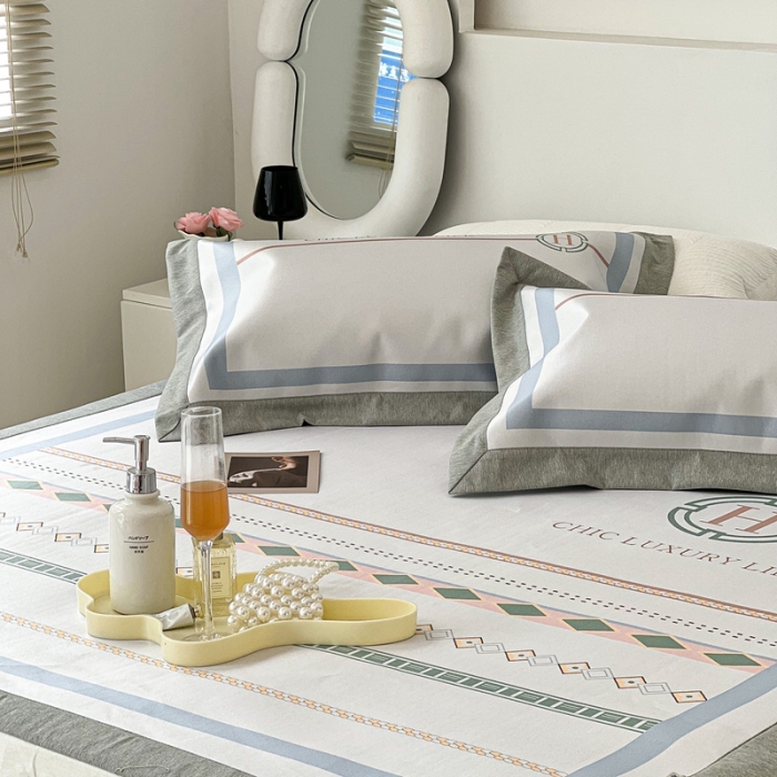 91家纺网 家纺一手货源 找家纺 昔可 2022新款大版数码水洗冰沐丝凉席 海派夏日