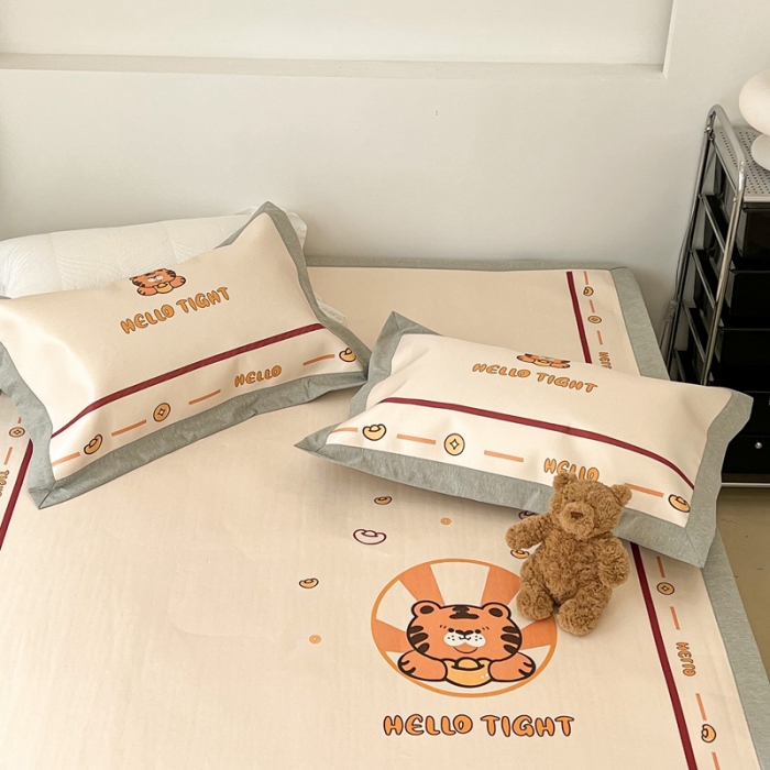 91家纺网 家纺一手货源 找家纺 昔可 2022新款大版数码水洗冰沐丝凉席 虎年旺旺