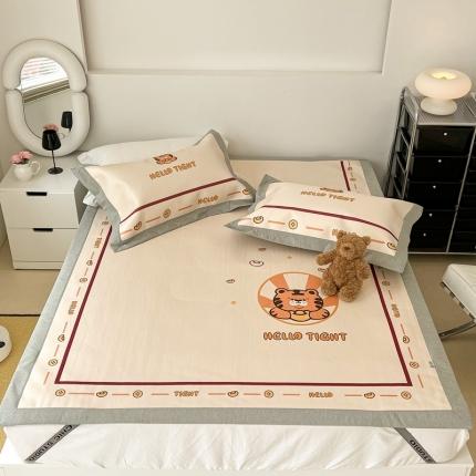 昔可 2022新款大版数码水洗冰沐丝凉席 虎年旺旺