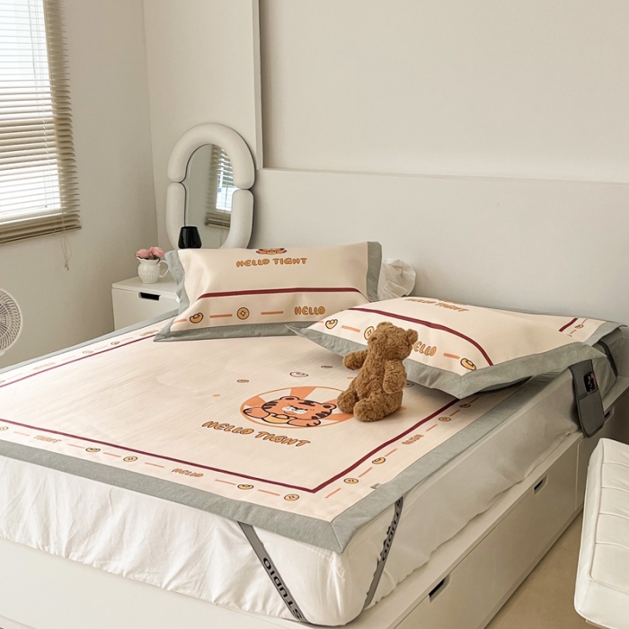 91家纺网 家纺一手货源 找家纺 昔可 2022新款大版数码水洗冰沐丝凉席 虎年旺旺