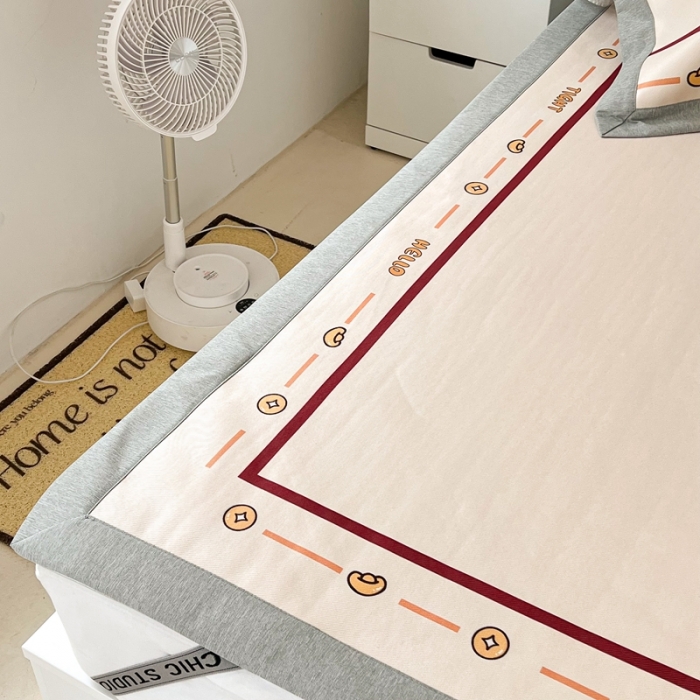 91家纺网 家纺一手货源 找家纺 昔可 2022新款大版数码水洗冰沐丝凉席 虎年旺旺