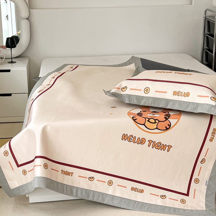 91家纺网 家纺一手货源 找家纺 昔可 2022新款大版数码水洗冰沐丝凉席 虎年旺旺