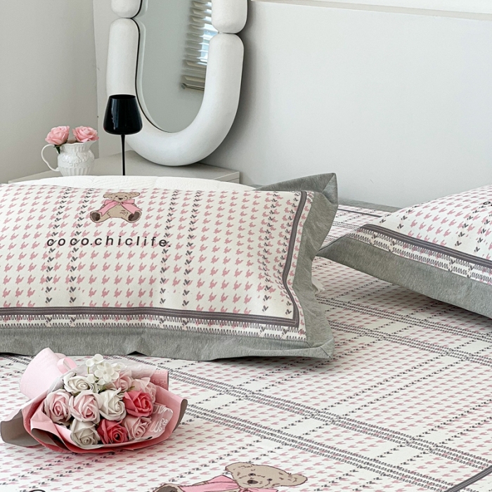 91家纺网 家纺一手货源 找家纺 昔可 2022新款大版数码水洗冰沐丝凉席 可可熊粉