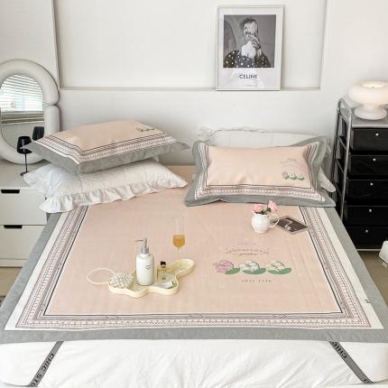 昔可 2022新款大版数码水洗冰沐丝凉席 铃兰季节米