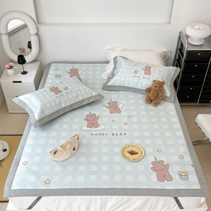 昔可 2022新款大版数码水洗冰沐丝凉席 魔法熊