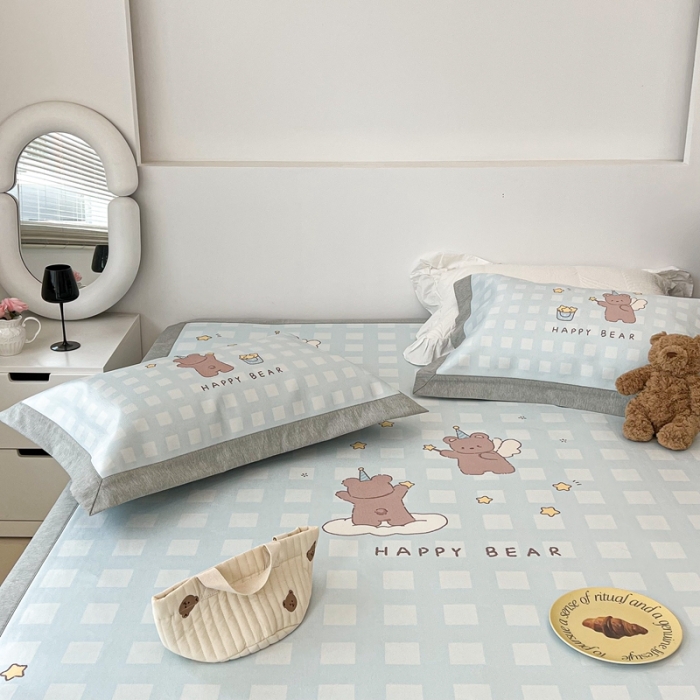 91家纺网 家纺一手货源 找家纺 昔可 2022新款大版数码水洗冰沐丝凉席 魔法熊