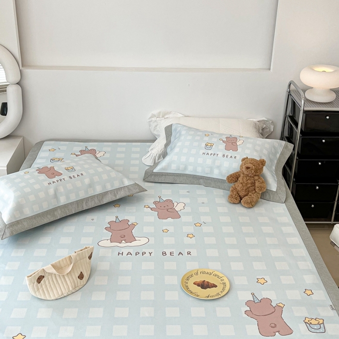 91家纺网 家纺一手货源 找家纺 昔可 2022新款大版数码水洗冰沐丝凉席 魔法熊