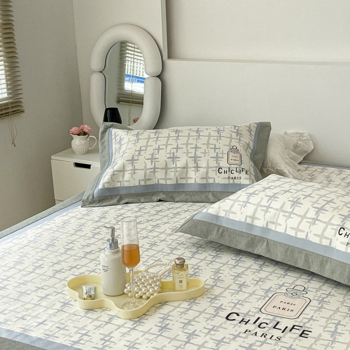 91家纺网 家纺一手货源 找家纺 昔可 2022新款大版数码水洗冰沐丝凉席 夏日香水