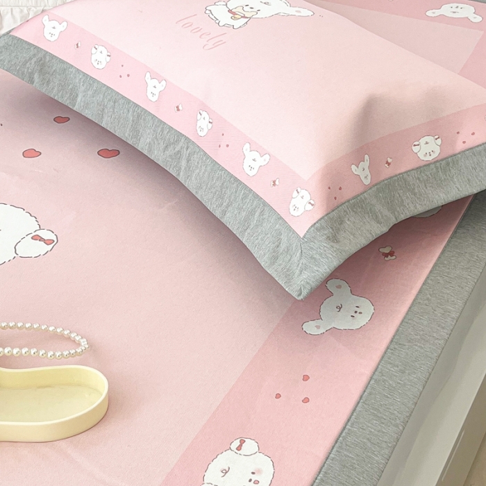 91家纺网 家纺一手货源 找家纺 昔可 2022新款大版数码水洗冰沐丝凉席 小玩伴