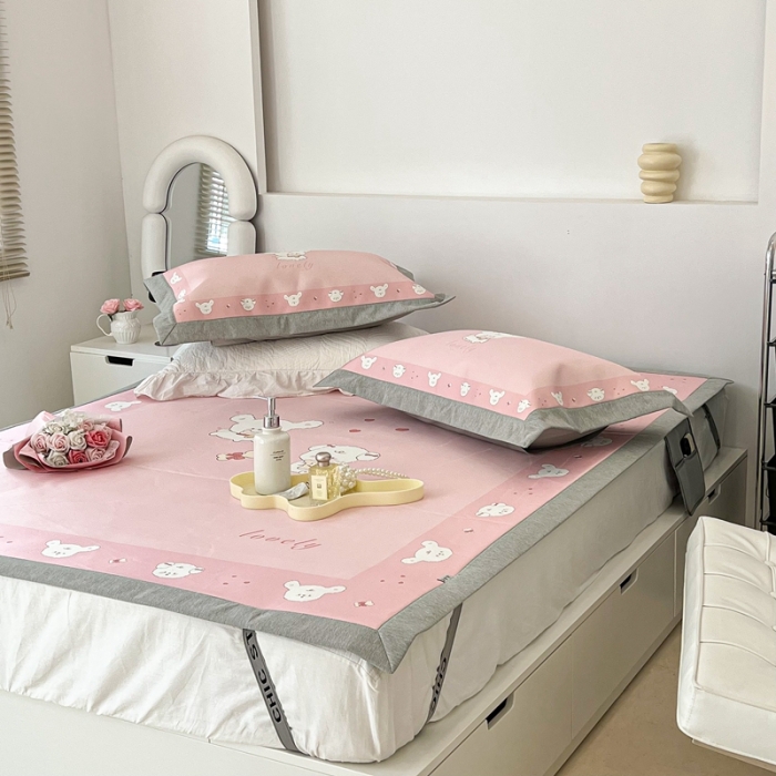 91家纺网 家纺一手货源 找家纺 昔可 2022新款大版数码水洗冰沐丝凉席 小玩伴